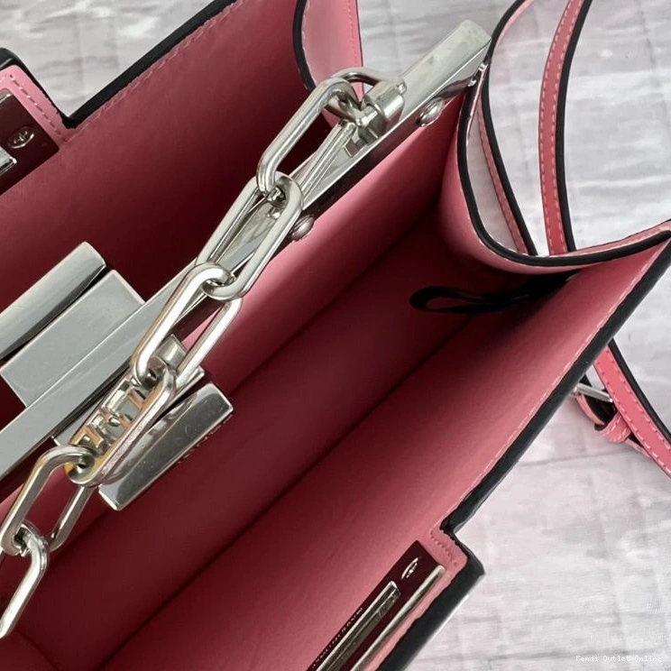 Affordable Bag In Leather Cut Calf White Mini Fendi Peekaboo 0722